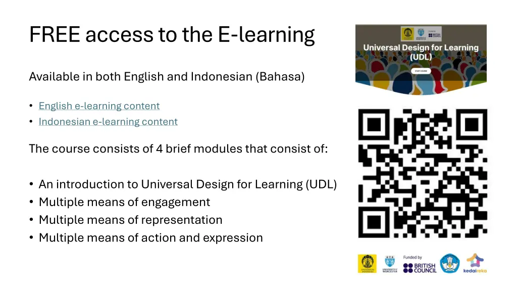 free access to the e learning