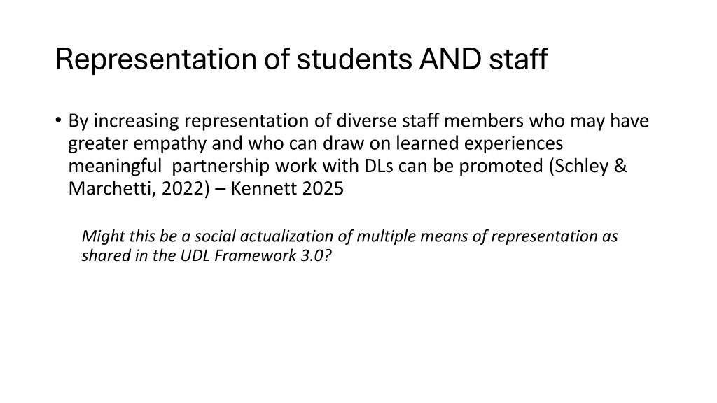 representation of students and staff