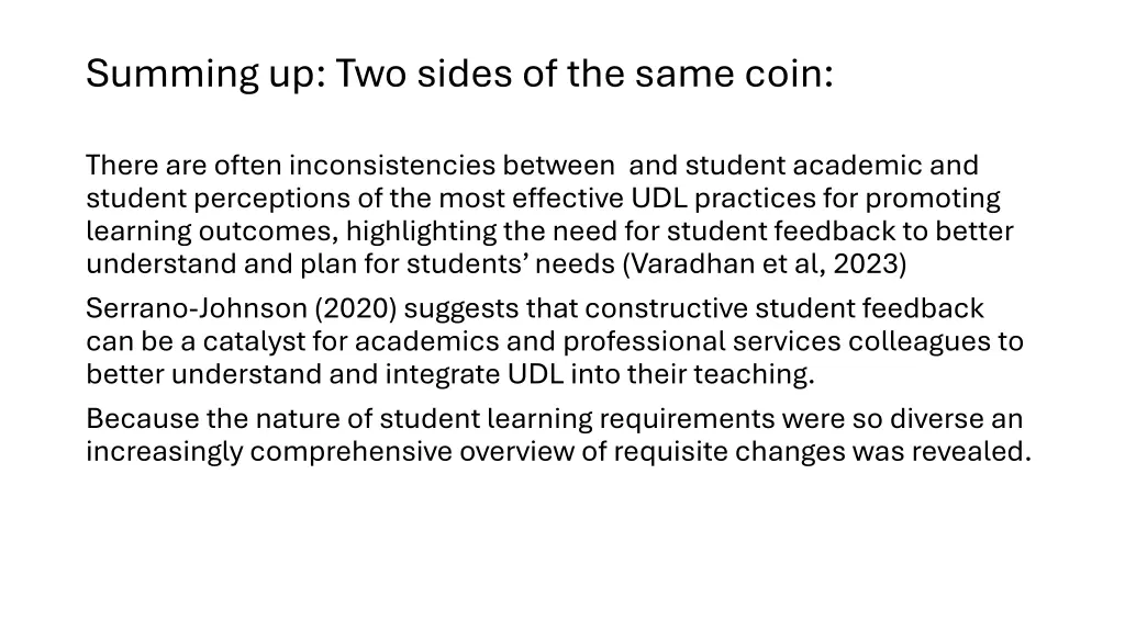 summing up two sides of the same coin