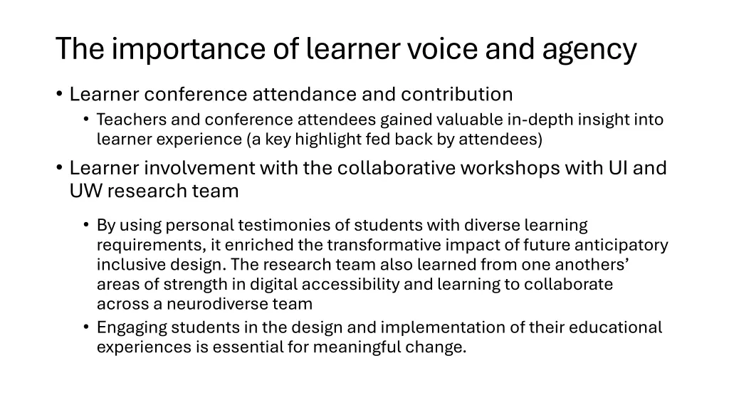 the importance of learner voice and agency