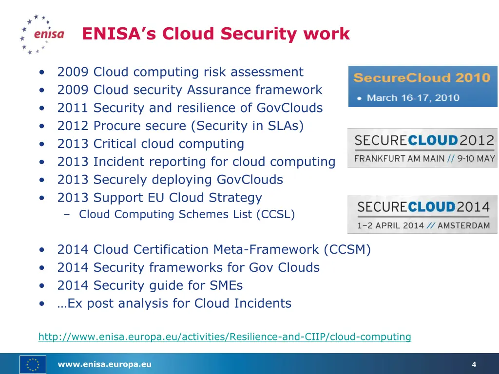 enisa s cloud security work