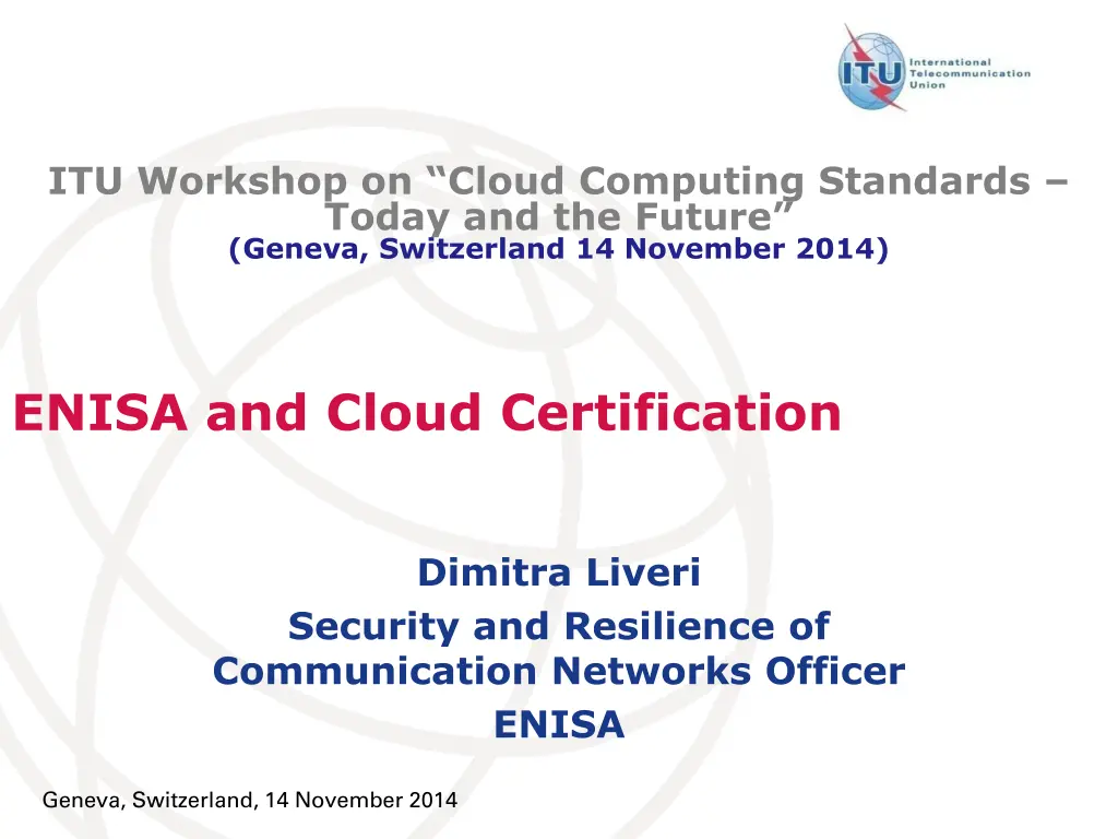 itu workshop on cloud computing standards today