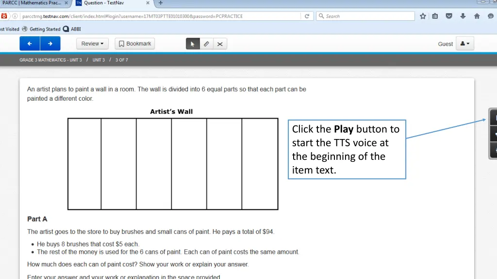 click the play button to start the tts voice