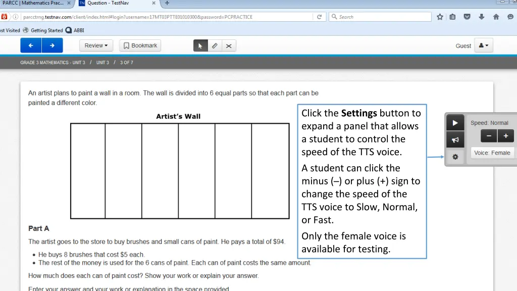 click the settings button to expand a panel that