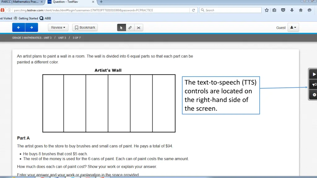 the text to speech tts controls are located