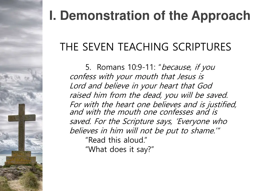 i demonstration of the approach 6