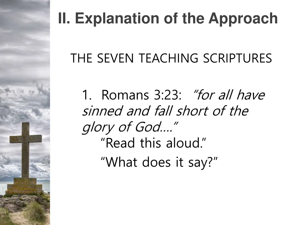 ii explanation of the approach 1