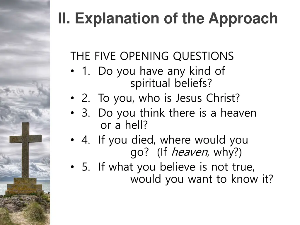 ii explanation of the approach