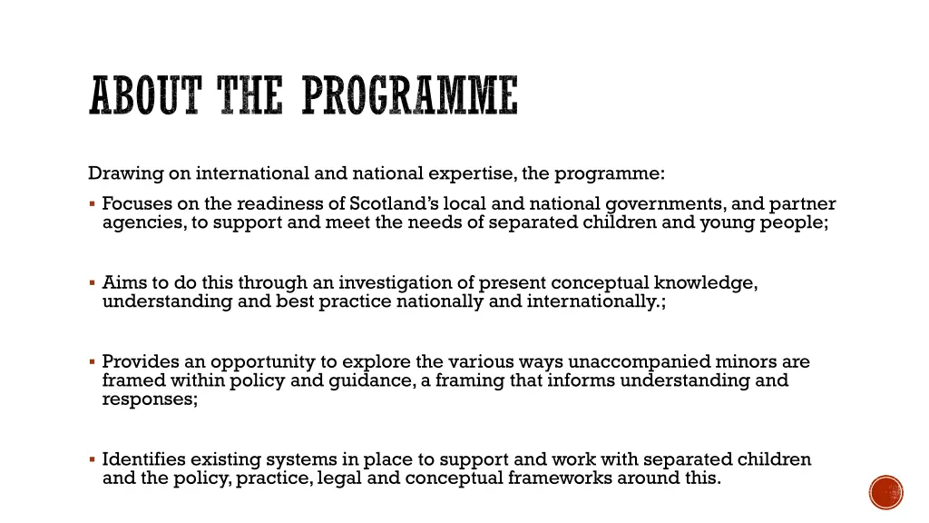 about the programme
