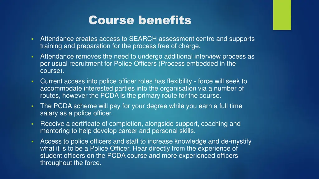 course benefits