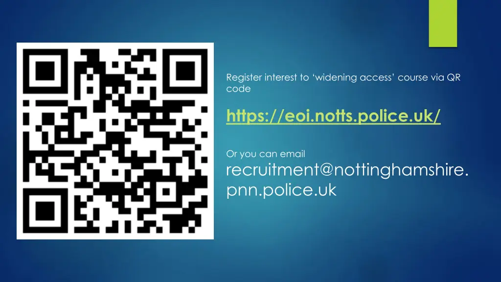 register interest to widening access course