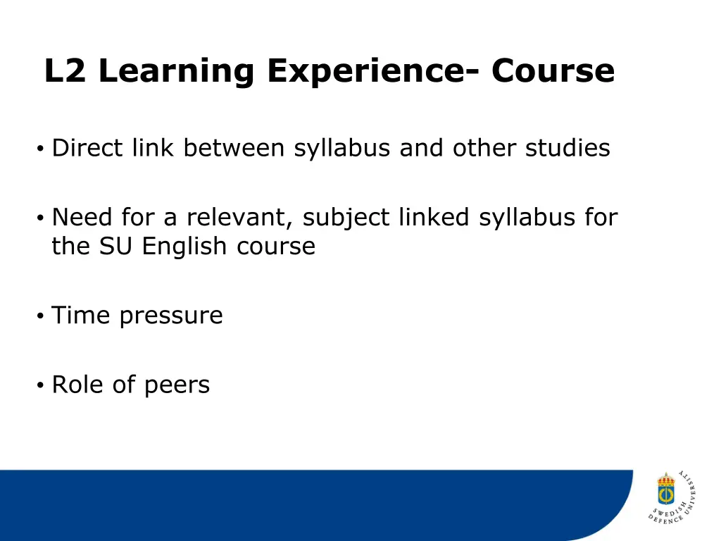 l2 learning experience course 1