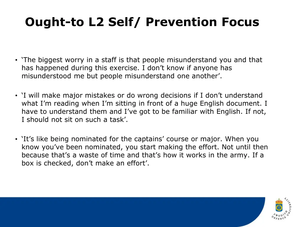 ought to l2 self prevention focus