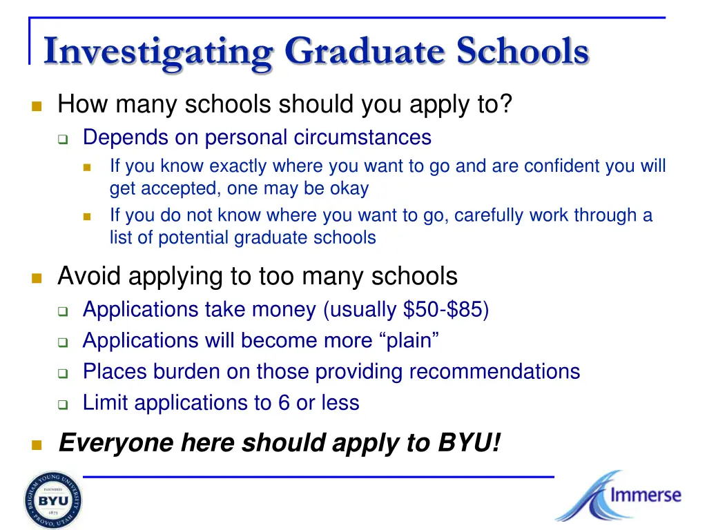 investigating graduate schools
