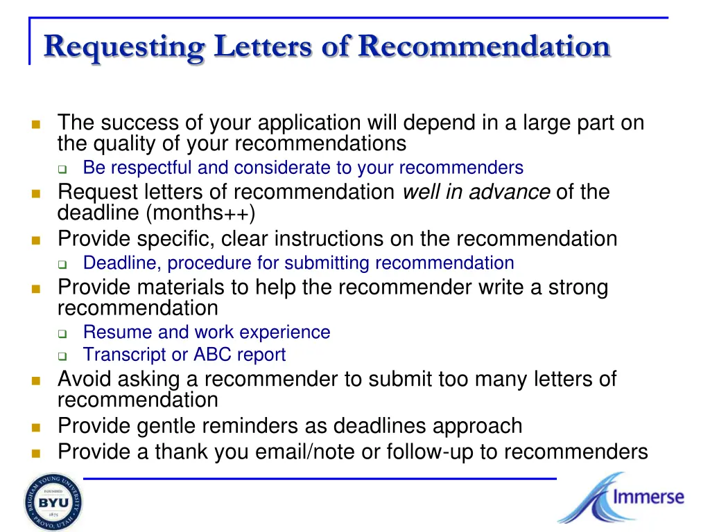 requesting letters of recommendation