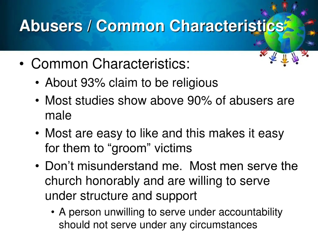 abusers common characteristics