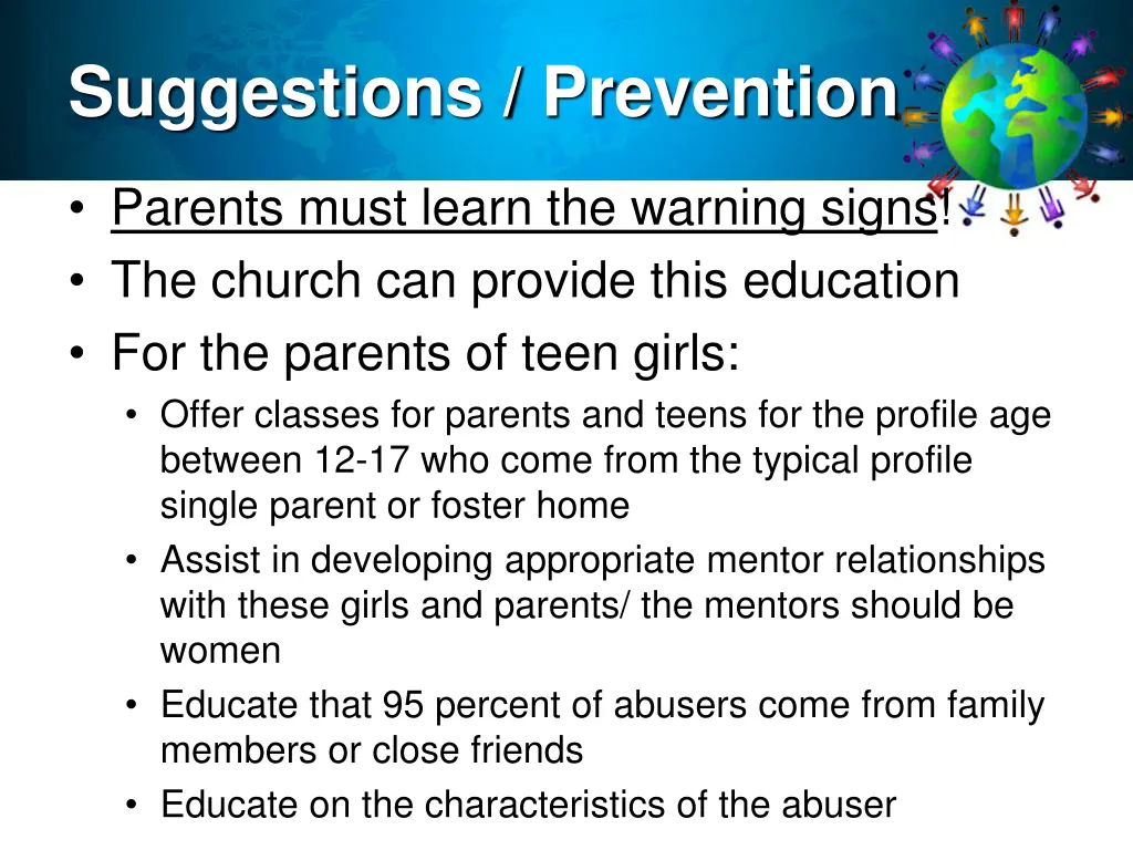 suggestions prevention