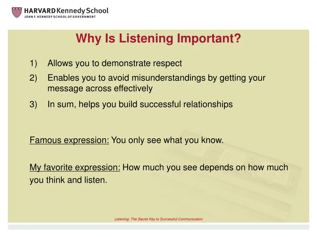 why is listening important