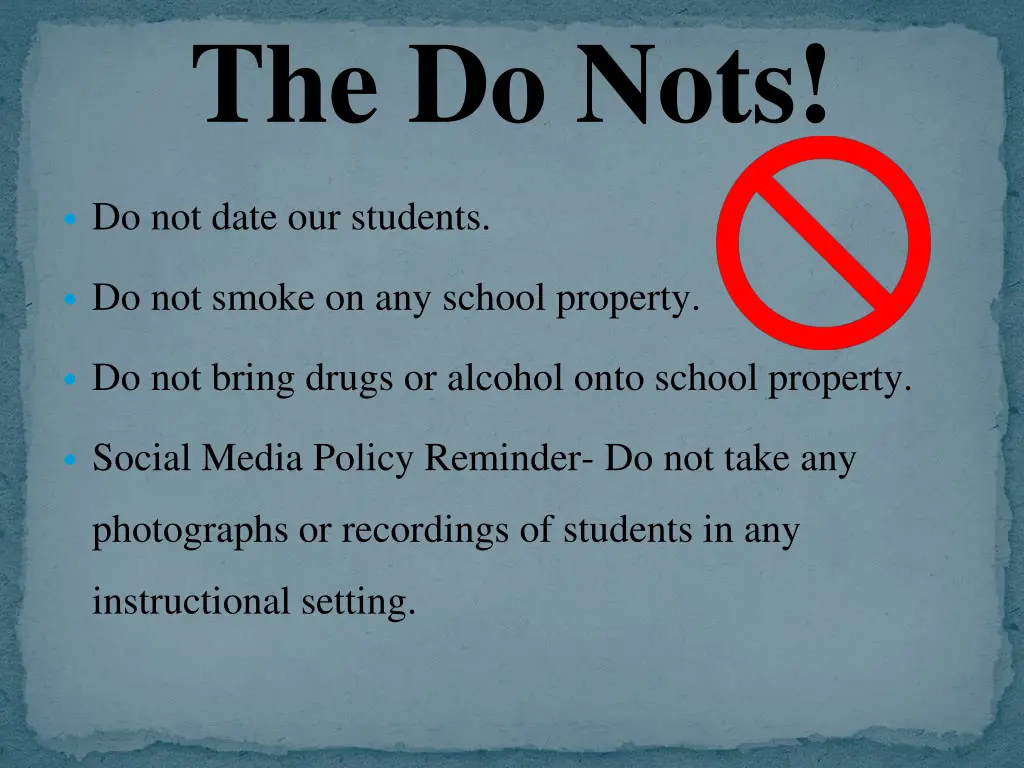 the do nots
