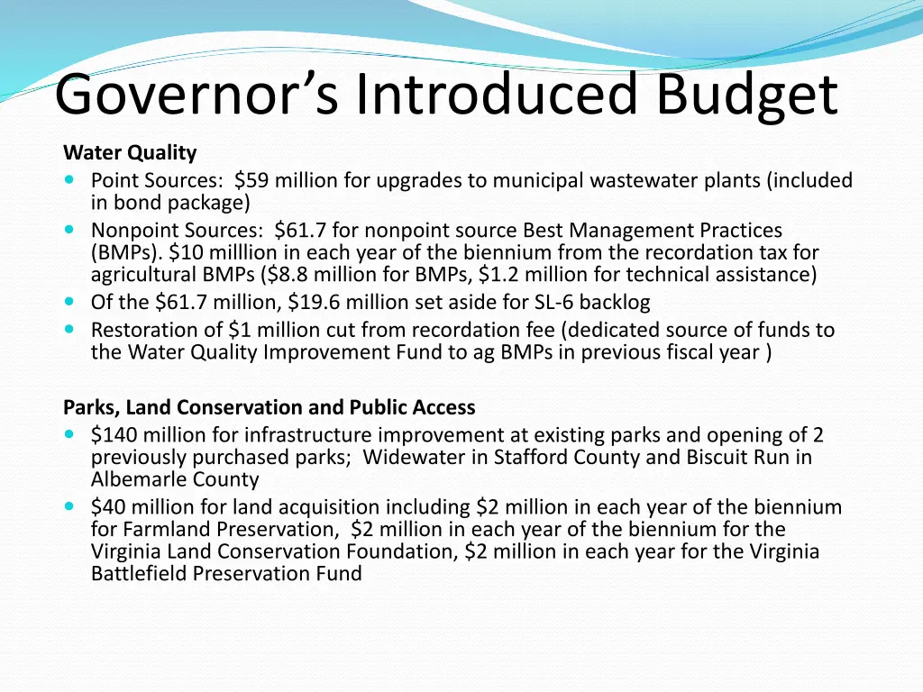 governor s introduced budget