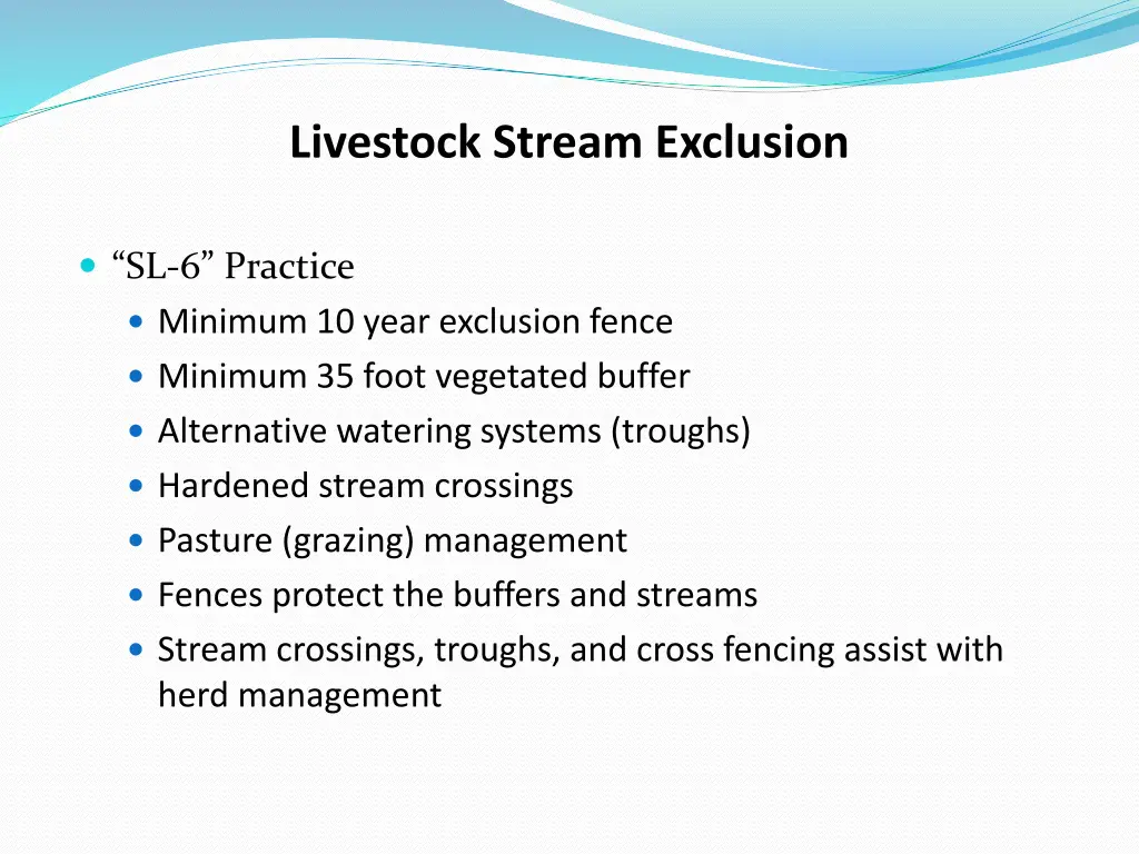 livestock stream exclusion