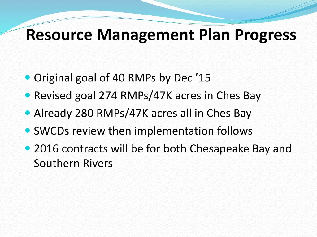 resource management plan progress