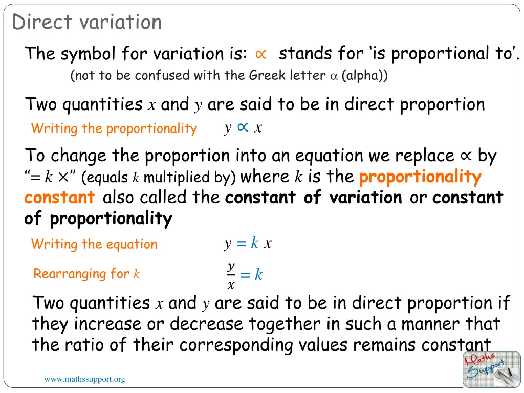 direct variation