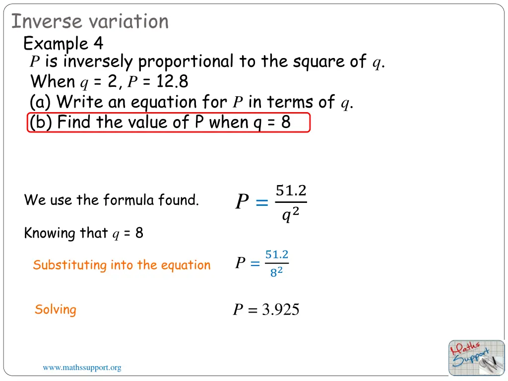 inverse variation example 4 p is inversely