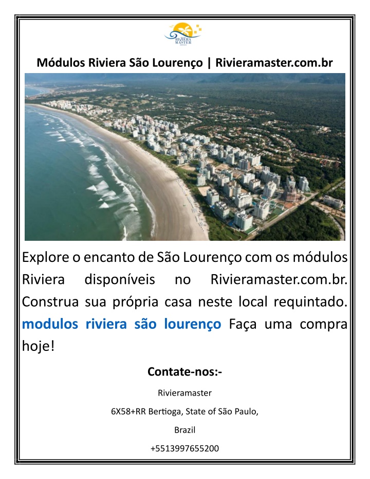 m dulos riviera s o louren o rivieramaster com br