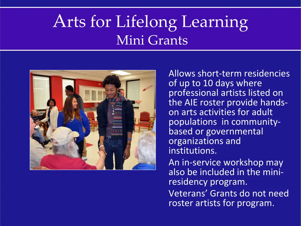 a rts for lifelong learning mini grants