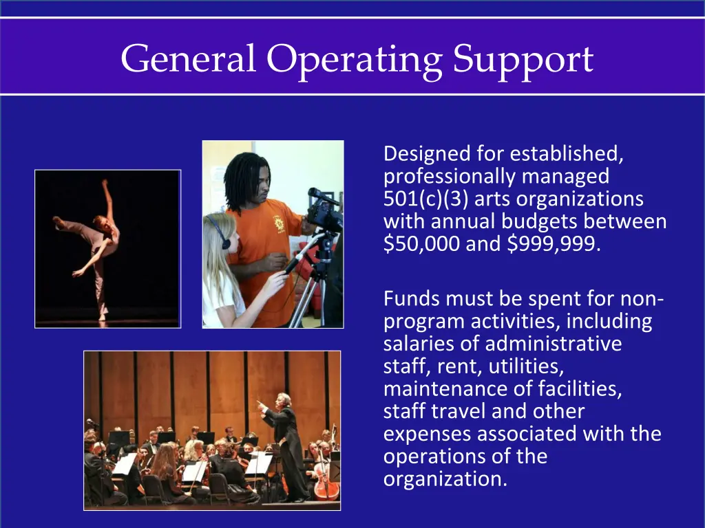 general operating support