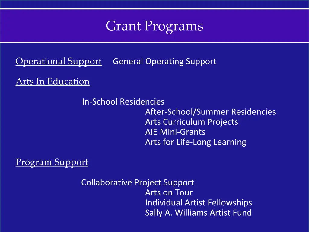 grant programs