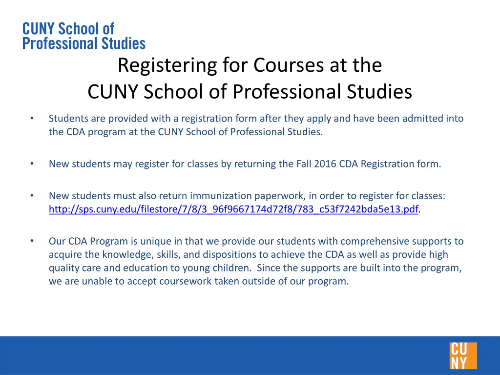 registering for courses at the cuny school