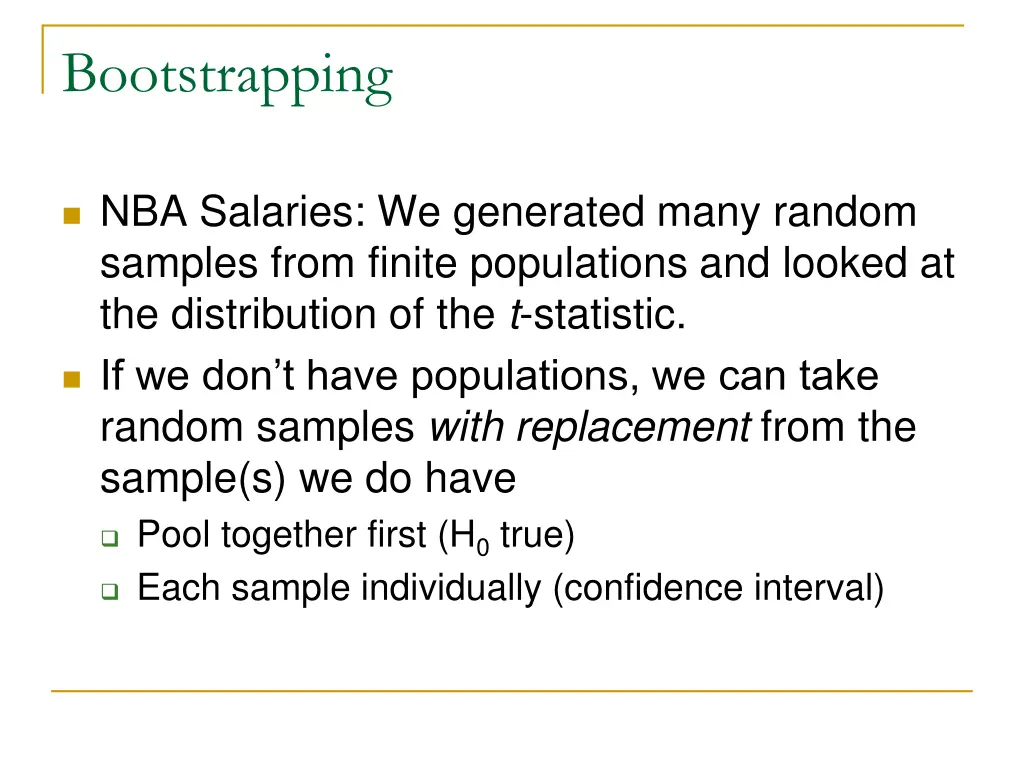 bootstrapping
