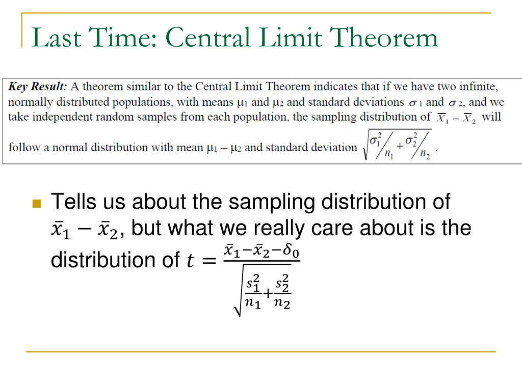 last time central limit theorem