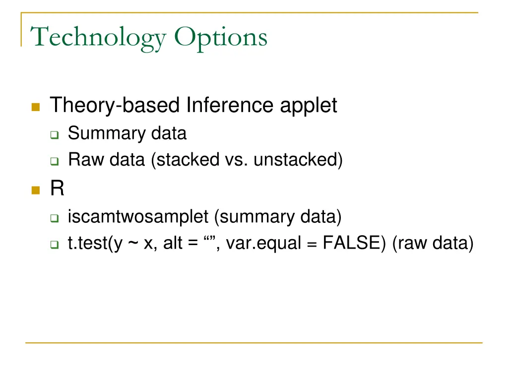 technology options