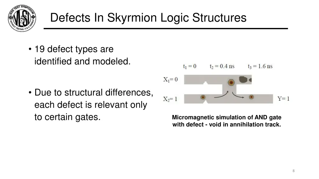 defects in skyrmion logic structures