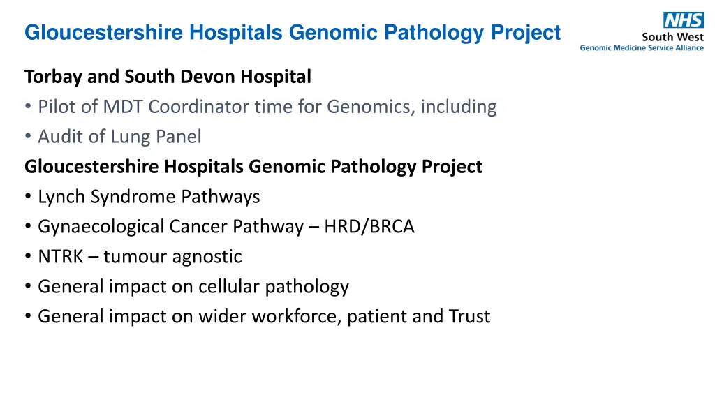gloucestershire hospitals genomic pathology