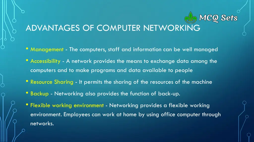 advantages of computer networking