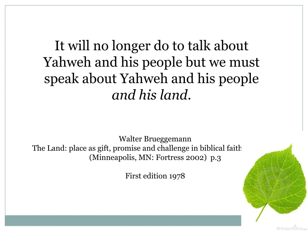 it will no longer do to talk about yahweh