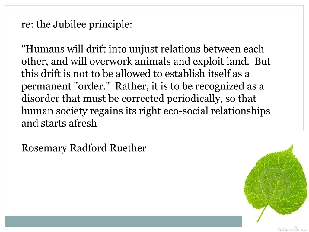 re the jubilee principle