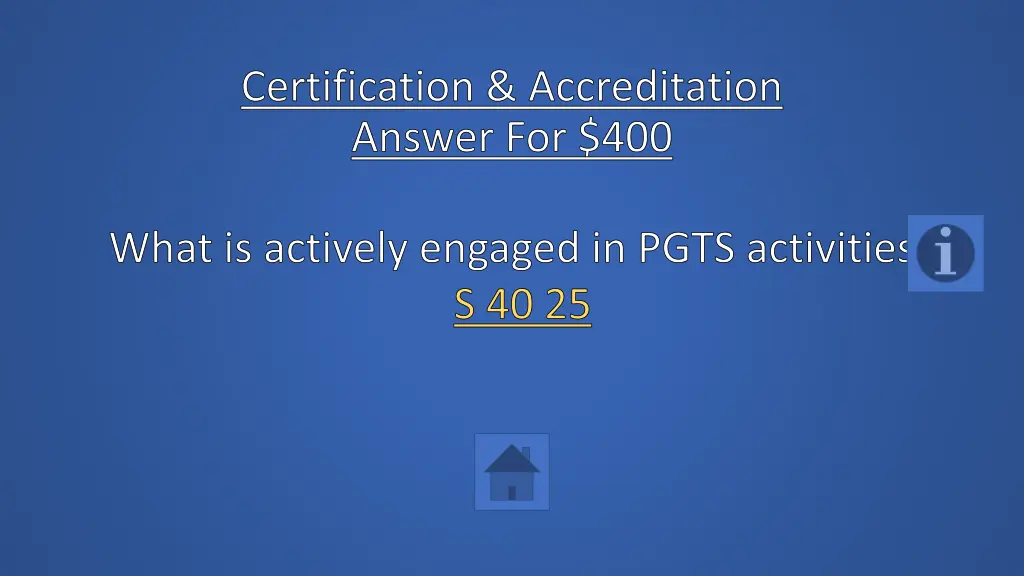 certification accreditation answer for 400