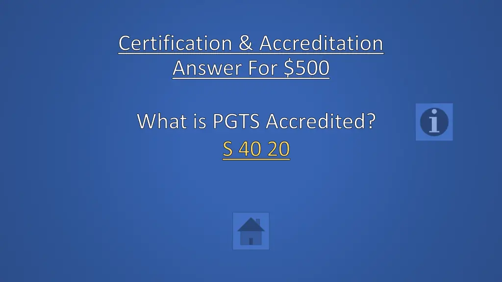 certification accreditation answer for 500