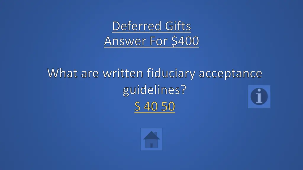 deferred gifts answer for 400