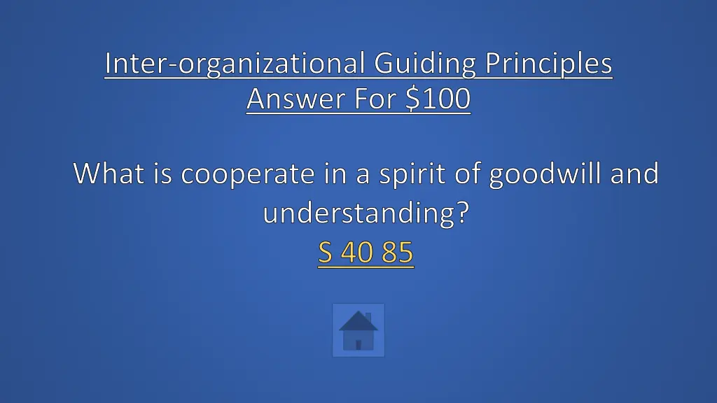 inter organizational guiding principles answer
