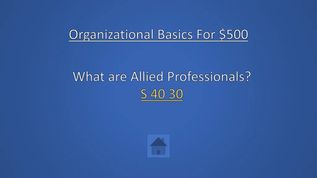 organizational basics for 500