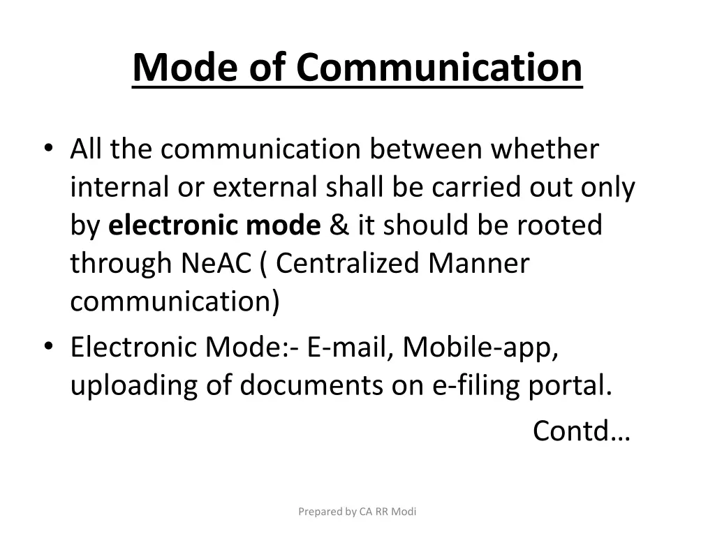 mode of communication