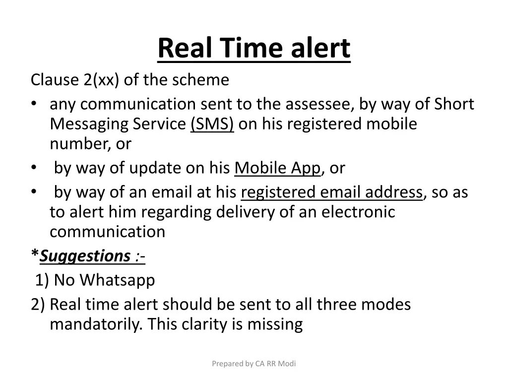real time alert