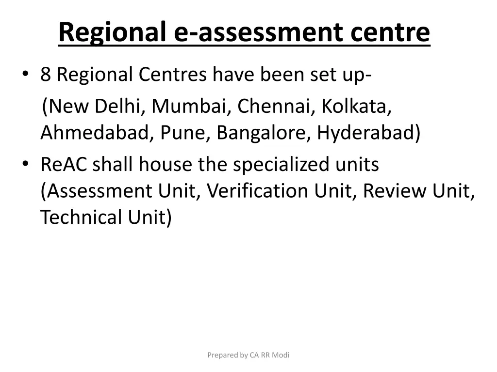 regional e assessment centre