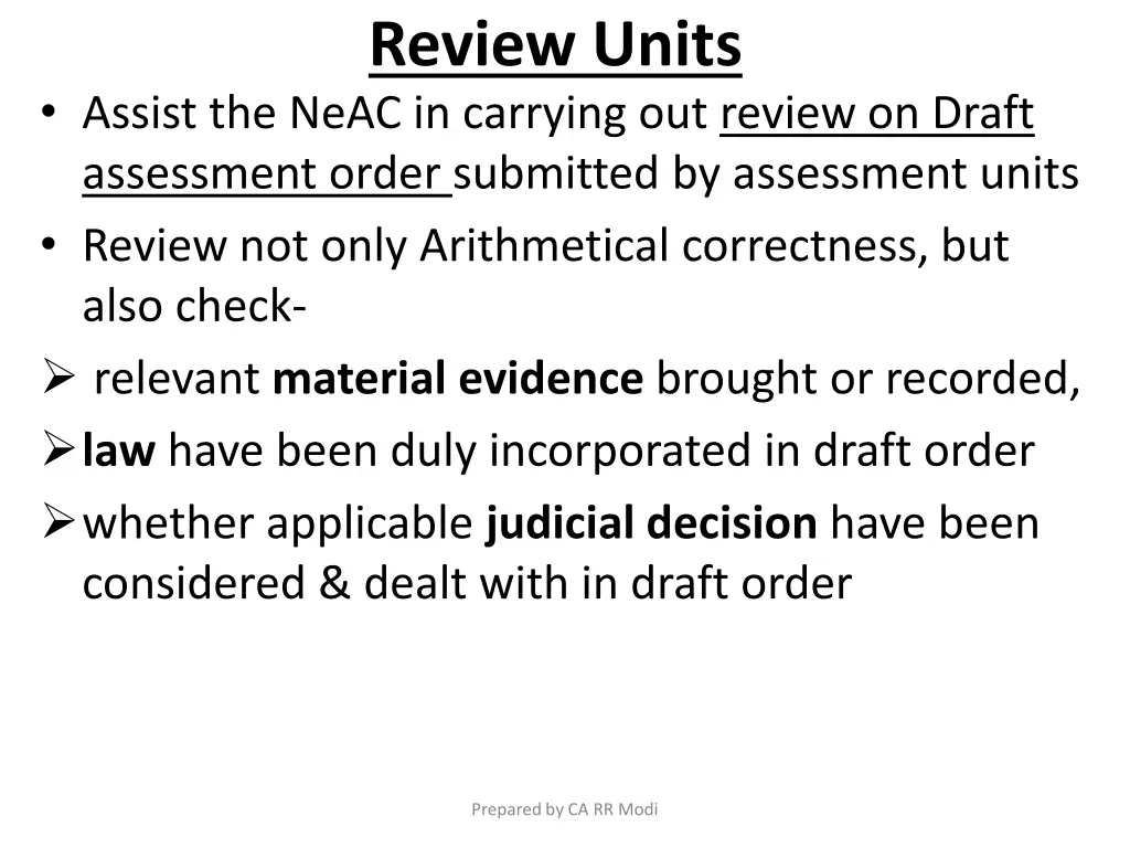 review units